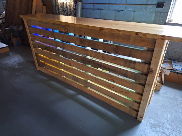 RGB LEDs In Pallet Wood Bar 2