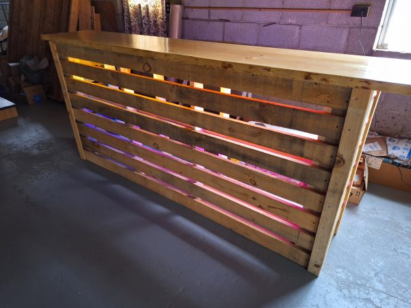 RGB LEDs In Pallet Wood Bar 3