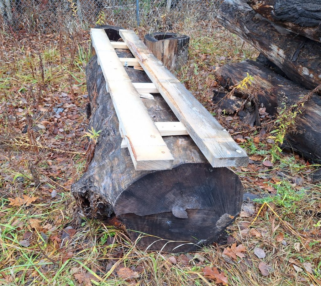 Setting up chainsaw mill