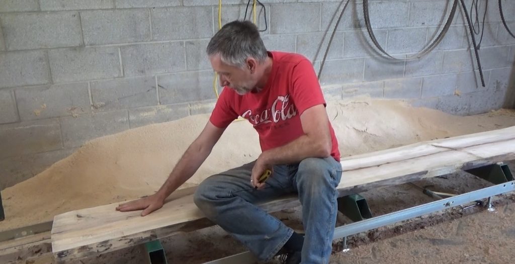 Live Edge Slab On Sawmill